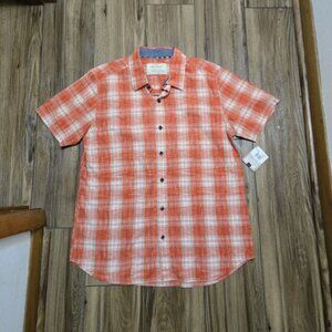 Men's NWT Old Ranch Hawke Shirt Plaid Short Sleeve Button Up Large